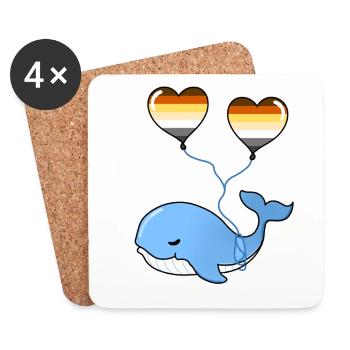 Wal Herzballon Gay Bear - Untersetzer (4er-Set) - Weiß - Vorne