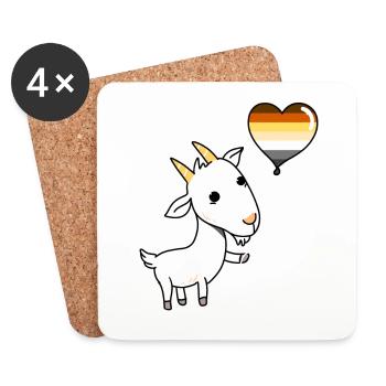 Goat Heart Balloon Gay Bear Pride - Coasters (set of 4) - white - Front