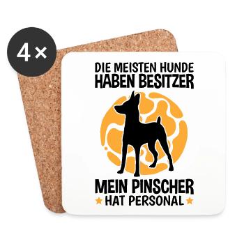 Mein Zwergpinscher hat Personal Pinscher - Untersetzer (4er-Set) - Weiß - Vorne