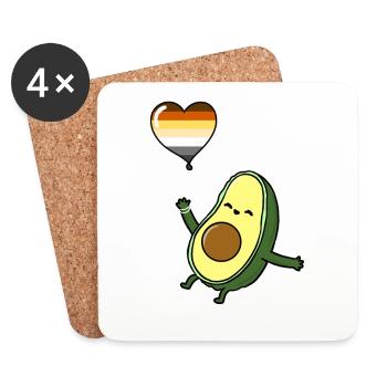 Avocado Balloon Gay Bear - Coasters (set of 4) - white - Front