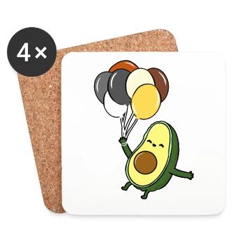 Avocado Ballon Gay Bear Pride - Untersetzer (4er-Set) - Weiß - Vorne