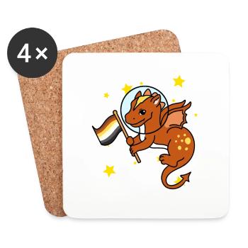 Dragon dans l’espace Gay Bear Pride - Dessous de verre (lot de 4) - blanc - Devant