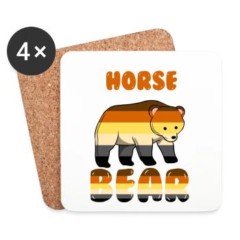 Save A Horse Ride A Bear Gay LGBT - Coasters (set of 4) - white - Front
