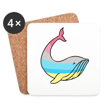Whale Genderflux Pride - Coasters (set of 4) - white - Front