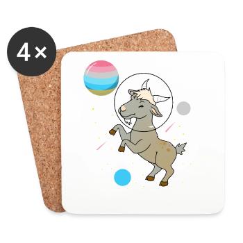 Goat Astronaut Genderflux Pride - Coasters (set of 4) - white - Front