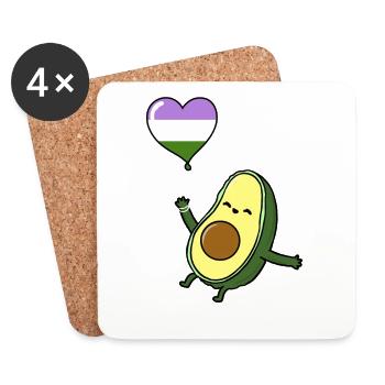 Avocado Balloon Genderqueer Pride - Coasters (set of 4) - white - Front