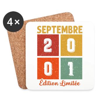 Septembre 2001 Original Idée Cadeau Anniversaire - Dessous de verre (lot de 4) - blanc - Devant