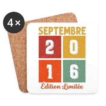 Septembre 2016 Original Idée Cadeau Anniversaire - Dessous de verre (lot de 4) - blanc - Devant