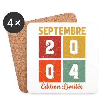 Septembre 2004 Original Idée Cadeau Anniversaire - Dessous de verre (lot de 4) - blanc - Devant