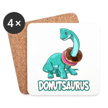 Donutsaurus Dinosaurier Brachiosaurus - Untersetzer (4er-Set) - Weiß - Vorne