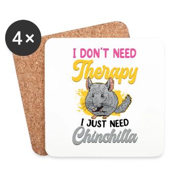 Chinchilla does not need therapy woolly mouse - Coasters (set of 4) - white - Front