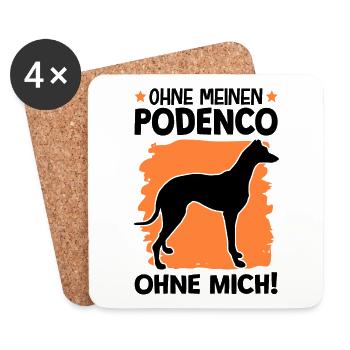 Ohne meinen Podenco ohne mich Spanien Jagdhund - Untersetzer (4er-Set) - Weiß - Vorne