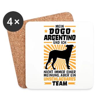 Mein Dogo Argentino und ich sind unschlagbar - Untersetzer (4er-Set) - Weiß - Vorne