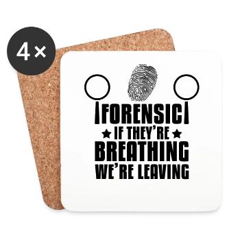 Forensiker Ermittler Kriminologie - Untersetzer (4er-Set) - Weiß - Vorne