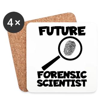 Futur enquêteur médico-légal Criminologie - Dessous de verre (lot de 4) - blanc - Devant