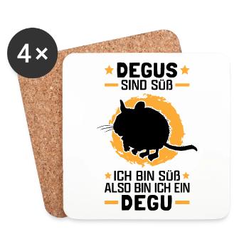 Degus sind süß Nagetier Chile Degu - Untersetzer (4er-Set) - Weiß - Vorne