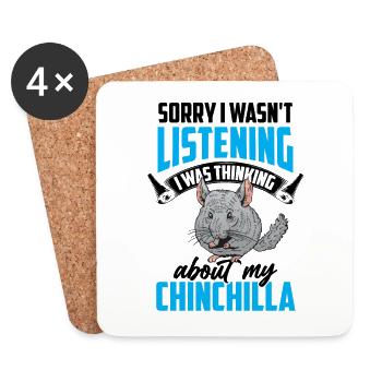 Chinchilla thought of woolly mouse - Coasters (set of 4) - white - Front