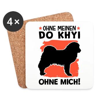 Do Khyi ohne mich Tibetdogge tibetanische Dogge - Untersetzer (4er-Set) - Weiß - Vorne