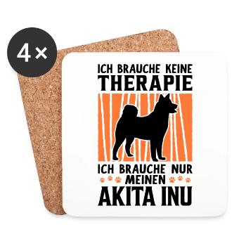Brauche nur meinen Akita Inu japanischer Spitz - Untersetzer (4er-Set) - Weiß - Vorne