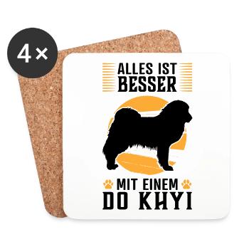 Alles ist besser mit einem Do Khyi Tibetdogge - Untersetzer (4er-Set) - Weiß - Vorne