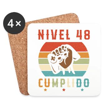 Niveau 48 Complet - Dessous de verre (lot de 4) - blanc - Devant