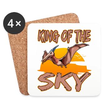 König der Lüfte Pterodactyl Pteranodon - Untersetzer (4er-Set) - Weiß - Vorne
