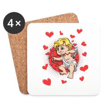Liebesengel Zeichen der Liebe Romantik Geschenk - Untersetzer (4er-Set) - Weiß - Vorne