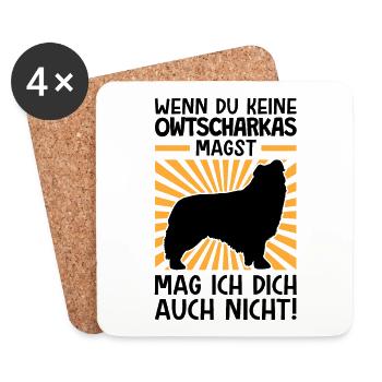 Owtscharka nicht mögen Kaukasischer Hund - Untersetzer (4er-Set) - Weiß - Vorne
