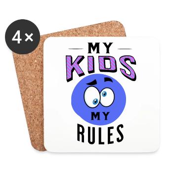Kids Child Baby Parenting Rules Funny Gift - Coasters (set of 4) - white - Front