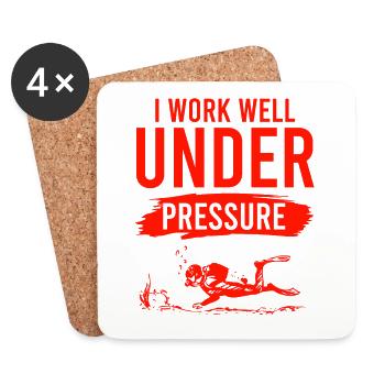 Spruch tauchen - Coasters (set of 4) - white - Front