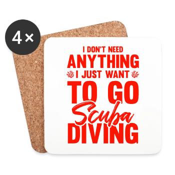 scuba diving - Coasters (set of 4) - white - Front