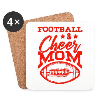 football cheerleading mama - Untersetzer (4er-Set) - Weiß - Vorne
