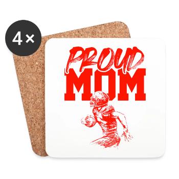 proud football mama - Coasters (set of 4) - white - Front