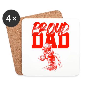 papa de football fier - Dessous de verre (lot de 4) - blanc - Devant