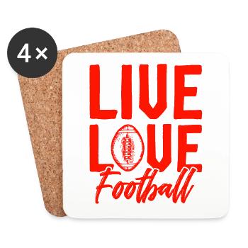 leben lieben football - Untersetzer (4er-Set) - Weiß - Vorne