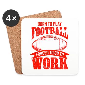 geboren zum football - Untersetzer (4er-Set) - Weiß - Vorne