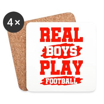 vrais garçons football - Dessous de verre (lot de 4) - blanc - Devant