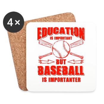baseball lustiger spruch - Untersetzer (4er-Set) - Weiß - Vorne