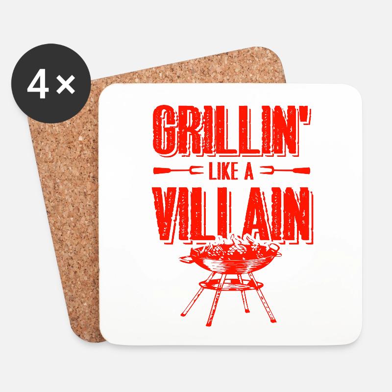 grillen lustiger spruch - Untersetzer (4er-Set) - Weiß