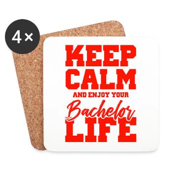 keep calm bachelor - Untersetzer (4er-Set) - Weiß - Vorne