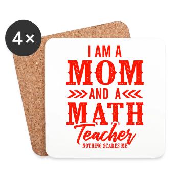 maman professeur de mathématiques - Dessous de verre (lot de 4) - blanc - Devant