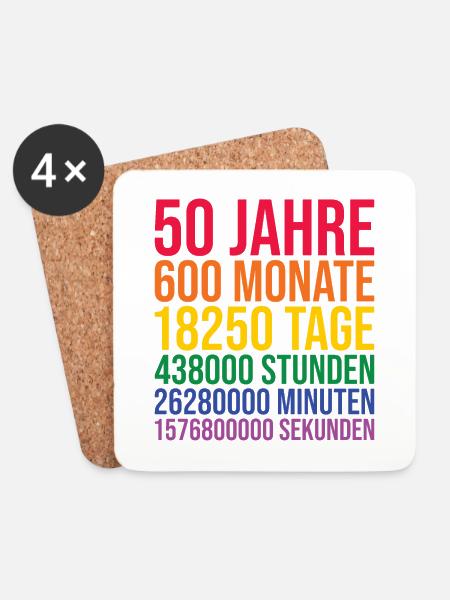 50. Geburtstag Lustige Geschenkidee zum 50. Bday - Untersetzer (4er-Set) - Weiß