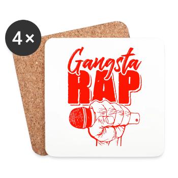 Gangsta Rap - Untersetzer (4er-Set) - Weiß - Vorne