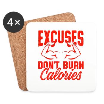brûler des calories fitness - Dessous de verre (lot de 4) - blanc - Devant