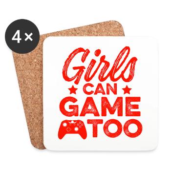 girl gamer girl - Coasters (set of 4) - white - Front