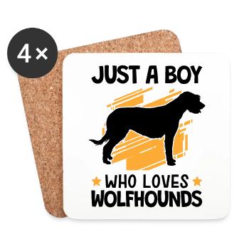 Boy the Irish Wolfhound loves Wolfhound - Coasters (set of 4) - white - Front