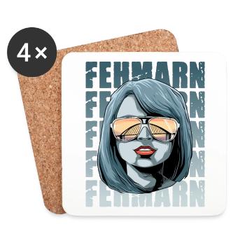 Fehmarn Fehmarnundbrücke Sonnenbrille - Untersetzer (4er-Set) - Weiß - Vorne