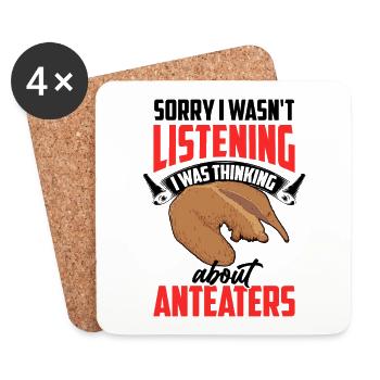 Thought of anteater Dwarf anteater - Coasters (set of 4) - white - Front