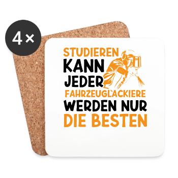 Fahrzeuglackierer werden nur die Besten - Untersetzer (4er-Set) - Weiß - Vorne