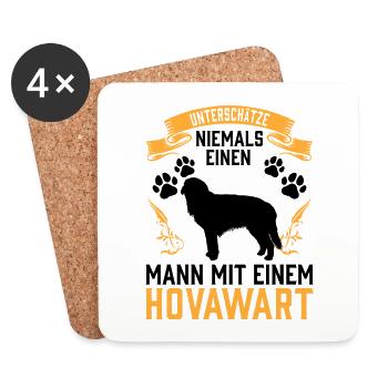 Unterschätze nie einen Mann mit Hovawart - Untersetzer (4er-Set) - Weiß - Vorne